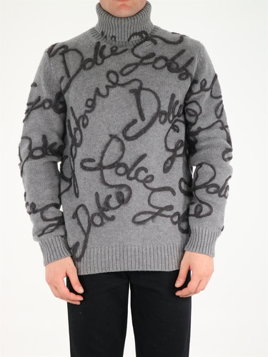돌체앤가바나 남자 니트 스웨터 High neck sweater with embroidery GXG58Z