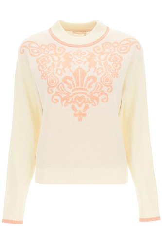 씨바이이끌로에 여성 니트 스웨터 wool sweater with fleur de lis motif CHS21AMP03510 91YP