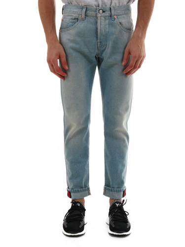 구찌 남자 바지 Web denim jeans 430368