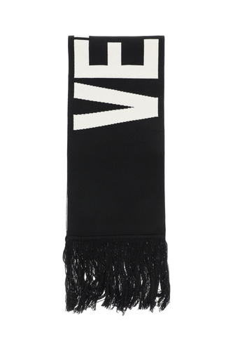베트멍 reversible scarf with maxi logo UA52KN450B BKWHT