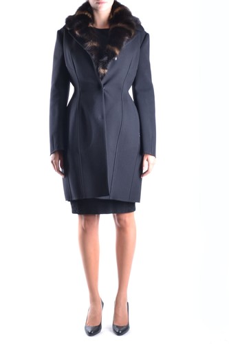 에르마노설비노 여성 코트 Black Wool EZBC108001