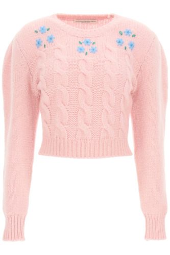알렉산드라 리치 여성 니트 스웨터 cropped knit flower sweater FAB2674 1357