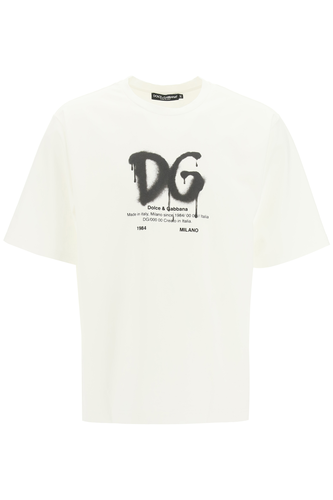 돌체앤가바나 남자 상의 spray logo oversize t-shirt G8NG3T HA3BN