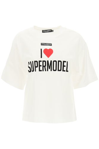 돌체앤가바나 여성 i love supermodel 티셔츠 F8O48T HW3FP