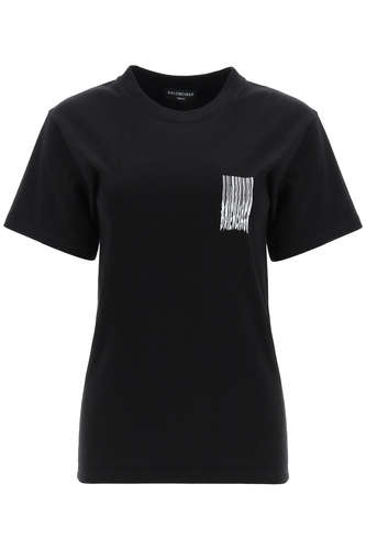 발렌시아가 여성 unifit barcode logo 티셔츠 661705 1070