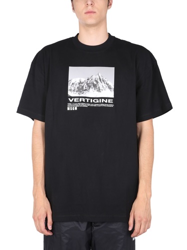 엠에스지엠 남자 티셔츠 WITH VERTIGO 프린트 3140MM180