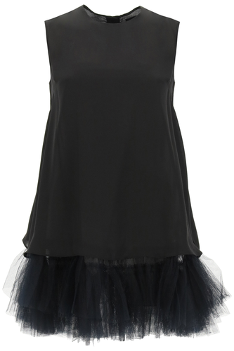 시몬로샤 여성 원피스 드레스 mini dress with tulle 5071 BLACK