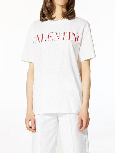 발렌티노 여성 티셔츠 White/red WB3MG13W6FV