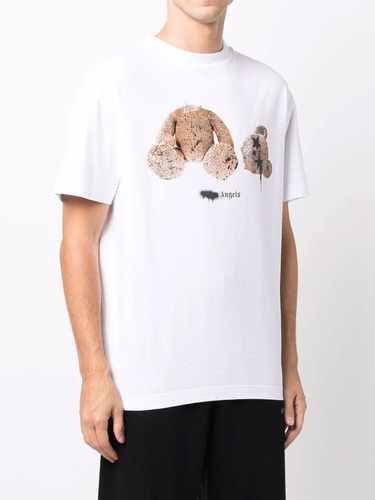 팜엔젤스 남자 티셔츠 반팔티 Bear Print spry PMAA001F21JER027