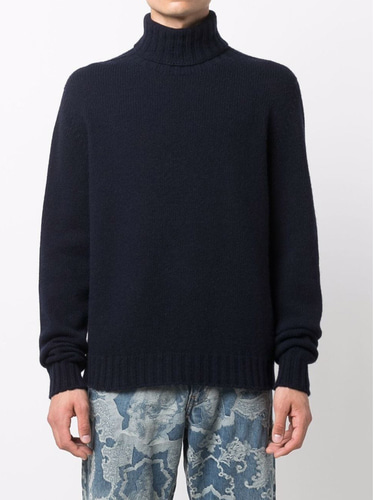팜엔젤스 남자 니트 스웨터 Blue turtleneck sweater PMHF009F21KNI001