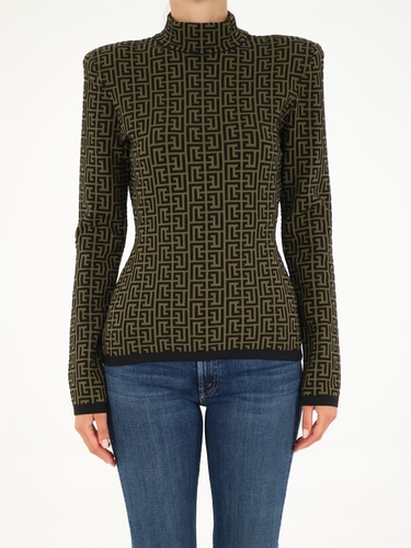 발망 여성 니트 스웨터 Monogram turtleneck sweater WF0KF000K253