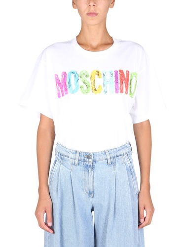 모스키노 여성 티셔츠 WITH RUBBER LOGO 07125440