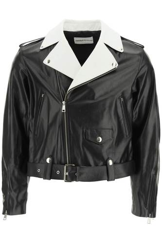 YOUTHS IN BALACLAVA 남자 아우터 점퍼 leather jacket with chain fringes YOU04C001 BKWH1