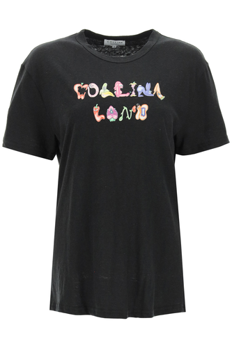 콜리나 스트라다 여성 land 로고 프린트 반팔 티셔츠 XX3162 BLACK