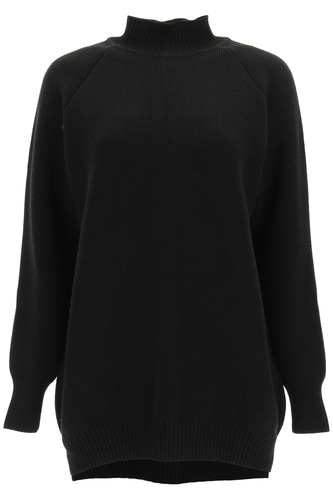 시몬로샤 여성 니트 스웨터  with back buttons NMK1 BLACK