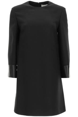 발렌티노 여성 원피스 드레스 mini dress in crepe couture and leather WB3VAWJ01CF 0NO